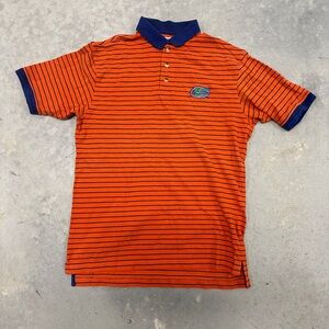 Retro 90s Florida Gators Polo Shirt Boca Classics Orange Blue Pinstripe S